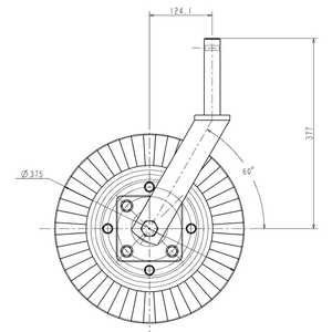 K01-1250-01 / 4x8"  Tail Wheel Assembly
