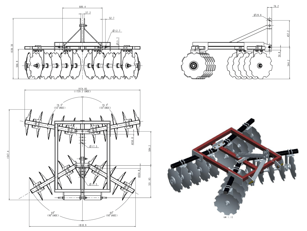 Wolverine 6ft Tube Frame Disc Harrows - Medium Duty - FIMIC Implement LLC