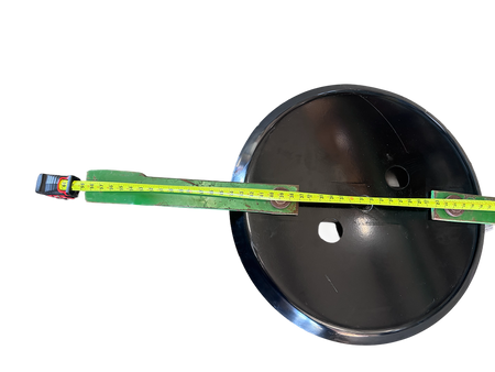FMCFW-18125 stump jumper for John Deere MX8 and MX10 rotary cutter side view with measurement