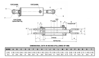 Spartan® 3000 PSI Welded Clevis Cylinder 3.5" Bore x 30" Stroke x 1.75" Rod Diameter