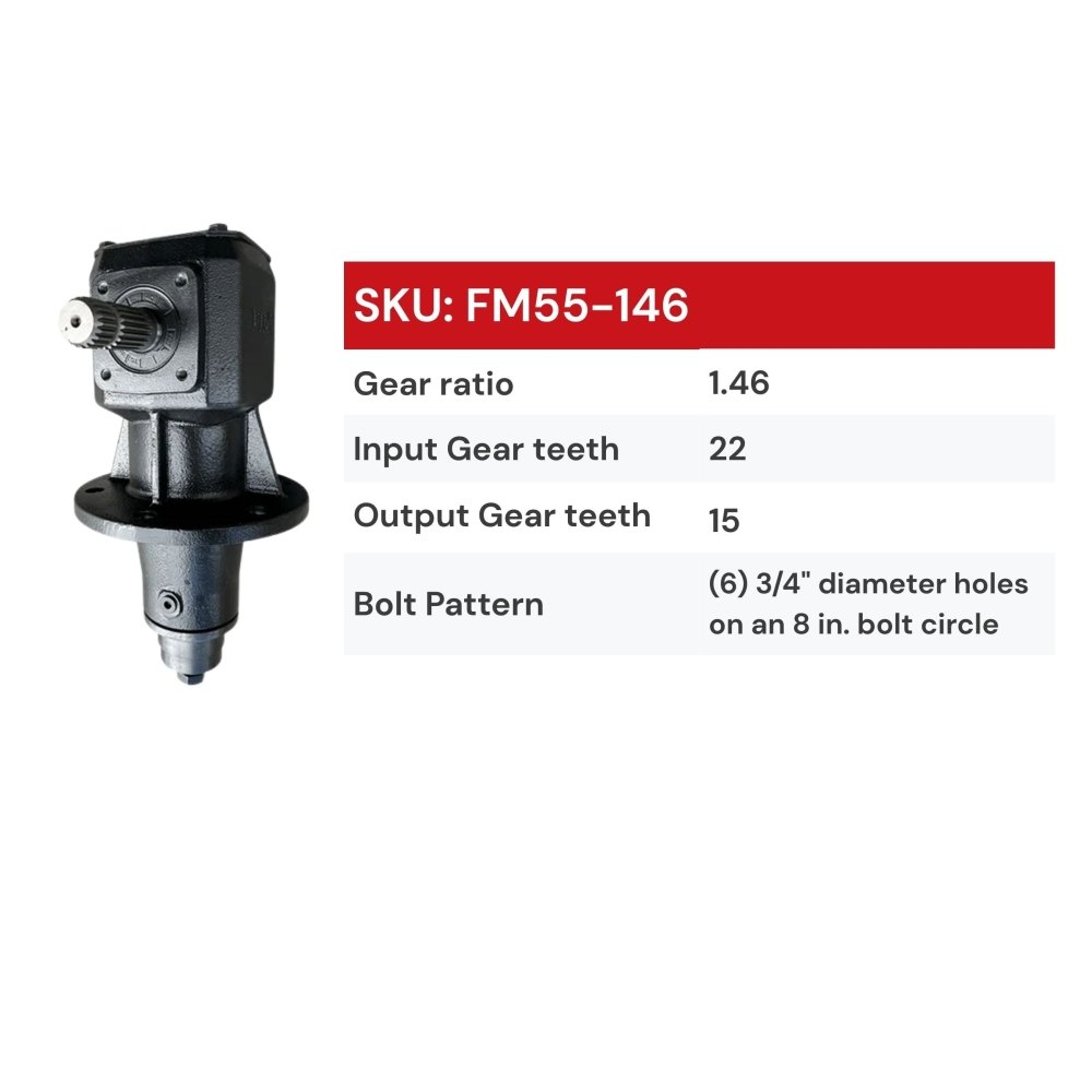 Gearbox Fits Most John Deere Rotary Mower MX5 MX6, MX8 (Spain - made style) - FIMIC Implement LLC
