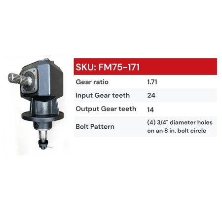 Gearbox Fits Most John Deere Rotary Mower MX5 MX6, Replace AFH216255 and AFH216263 (China - made style) - FIMIC Implement LLC