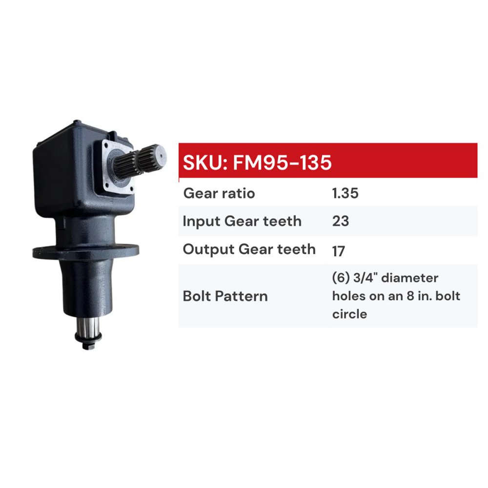 Gearbox Replacement DE19015 Fits Most John Deere Batwing Rotary Mower, (Spain - made style) - FIMIC Implement LLC