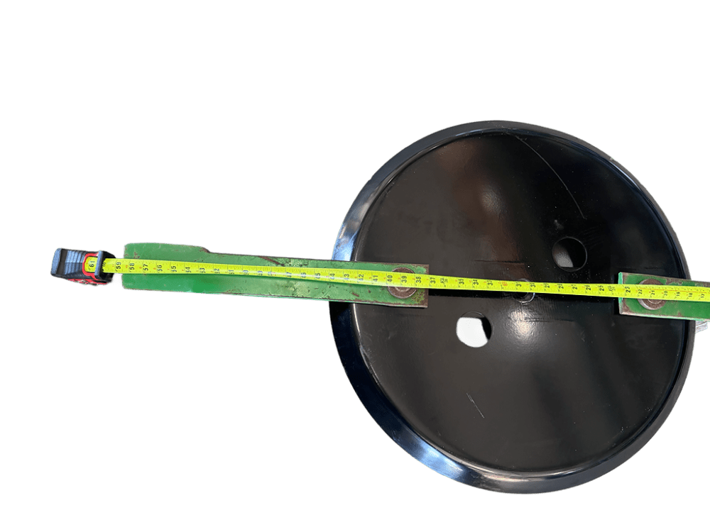FMCFW-18125 stump jumper for John Deere MX8 and MX10 rotary cutter side view with measurement