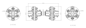CB-10 / 10ft Rotary Cutter Coupler 12 Splines for both ends