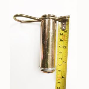 Clevis Pin, 1" x 2.75" x 3.5", yellow zinc, R-clip and circlip each end (A pair)