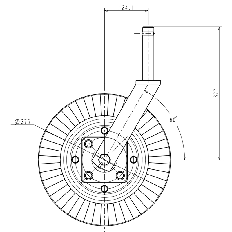 K01-1250-01 / 4x8"  Tail Wheel Assembly
