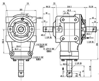 75PRC61T-147, T-BOX, 8ft Rotary Cutter Center Gearbox, 100HP, 1.47:1 , 6 SPLINES