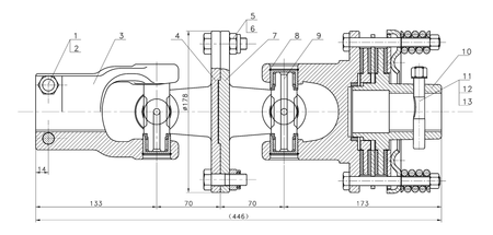 CB - 15 - 20 / 15ft Batwing Center Driveshaft Coupler - FIMIC Implement LLC