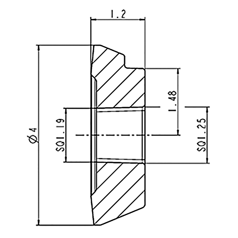 DH - 101 - H / 1 - 1/8" SQ. Hole x 1 - 1/4" Long End Spacer - FIMIC Implement LLC