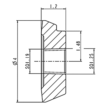 DH - 101 - H / 1 - 1/8" SQ. Hole x 1 - 1/4" Long End Spacer - FIMIC Implement LLC