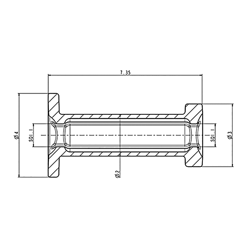 DH - CFG - 5 / 1" SQ. Hole x 7 - 1/2" Long Smooth Spool - FIMIC Implement LLC