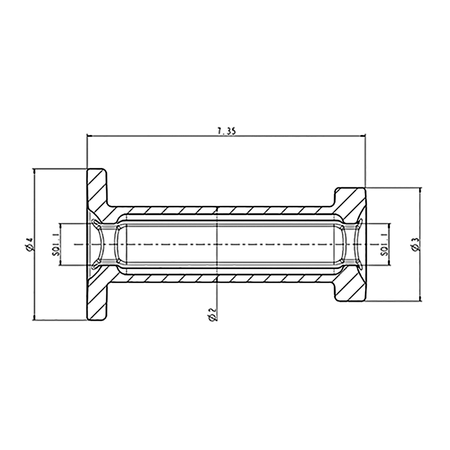 DH - CFG - 5 / 1" SQ. Hole x 7 - 1/2" Long Smooth Spool - FIMIC Implement LLC
