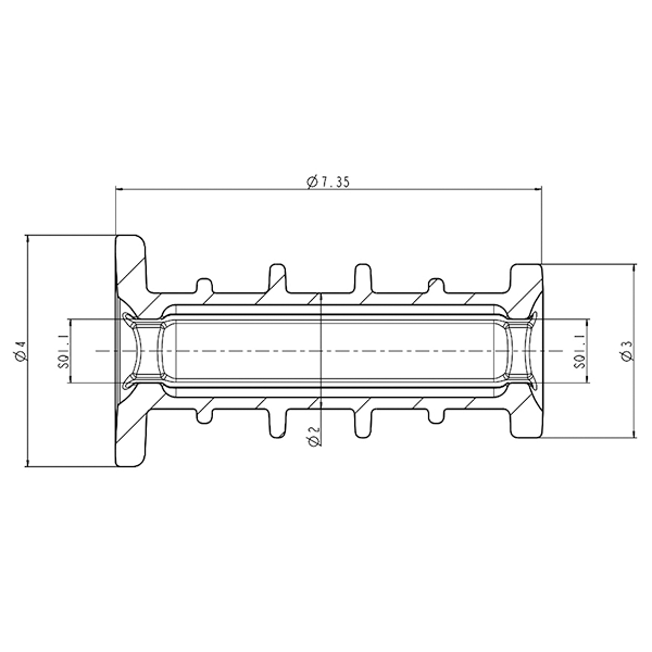 K02 - 1000 - S09 / 1" SQ. hole x 9" long rib spool, CFG - 19 - FIMIC Implement LLC