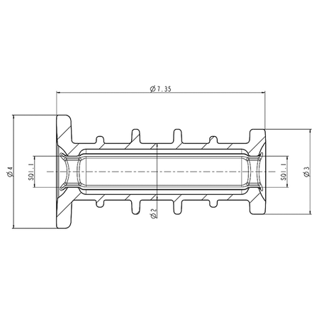 K02 - 1000 - S09 / 1" SQ. hole x 9" long rib spool, CFG - 19 - FIMIC Implement LLC