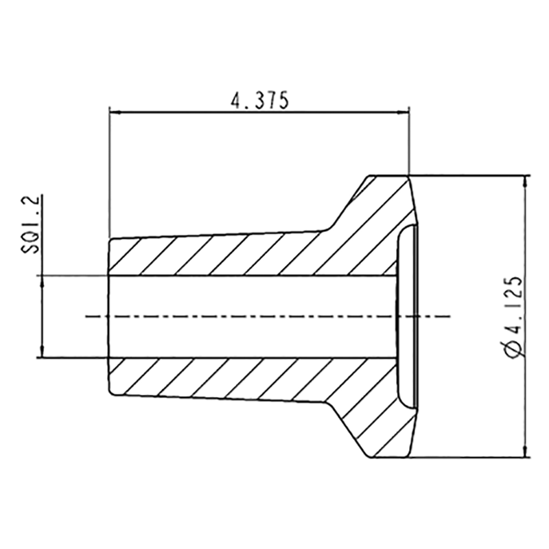 K02 - 1125 - S05 / 1 - 1/8" SQ. hole x 4 - 1/2" long half spacer - FIMIC Implement LLC