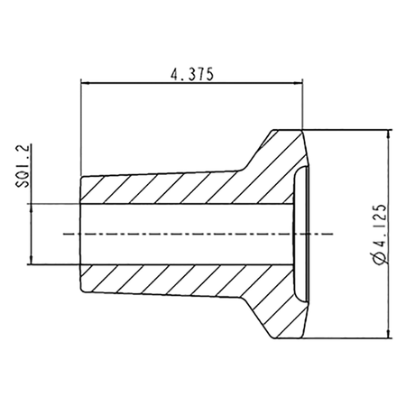 K02 - 1125 - S05 / 1 - 1/8" SQ. hole x 4 - 1/2" long half spacer - FIMIC Implement LLC