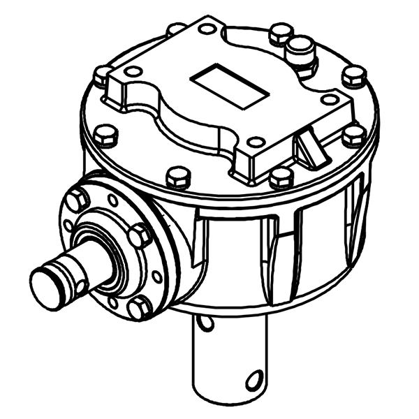 PHD - 26 Post Hole Digger Gearbox (No Ears), 45HP - FIMIC Implement LLC