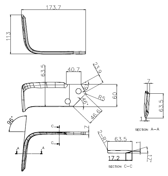 Rotary Tiller Tines/ Blades Replacement for KingKutter, County - Line, Tarter, Behlen Tiller (a pair) - FIMIC Implement LLC