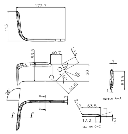 Rotary Tiller Tines/ Blades Replacement for KingKutter, County - Line, Tarter, Behlen Tiller (a pair) - FIMIC Implement LLC