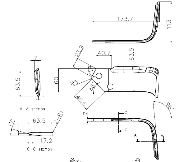 Rotary Tiller Tines/ Blades Replacement for KingKutter, County - Line, Tarter, Behlen Tiller (a pair) - FIMIC Implement LLC