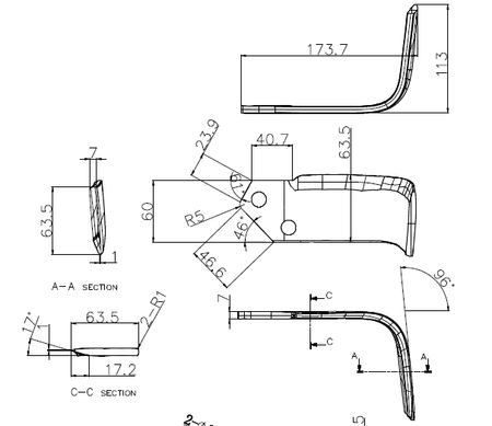 Rotary Tiller Tines/ Blades Replacement for KingKutter, County - Line, Tarter, Behlen Tiller (a pair) - FIMIC Implement LLC